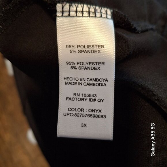 Daisy Fuentes Womens Black Draped Front Tunic Top 3X Onyx Liquid Knit Polyester - Picture 4 of 5